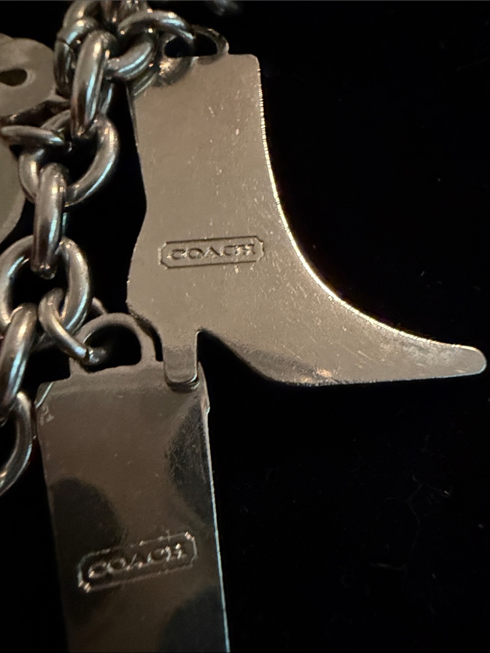 Coach Pink Multi-Charm Keychain with Heart, Boot & Purse - Picture 8 of 11